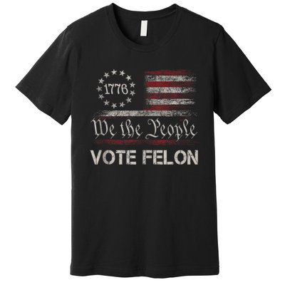 Vote Felon Trump 2024 45 And 47 Funny Vote For The Felon Premium T-Shirt