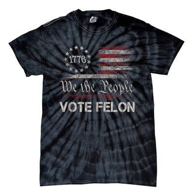 Vote Felon Trump 2024 45 And 47 Funny Vote For The Felon Tie-Dye T-Shirt