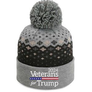 Veterans For Trump 2024 Conservative Republican Trump 2024 Cool Gift The Baniff Cuffed Pom Beanie