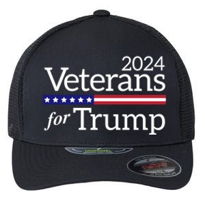 Veterans For Trump 2024 Conservative Republican Trump 2024 Cool Gift Flexfit Unipanel Trucker Cap