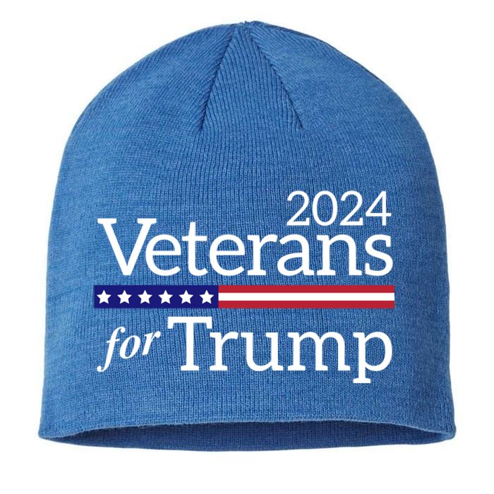 Veterans For Trump 2024 Conservative Republican Trump 2024 Cool Gift Sustainable Beanie