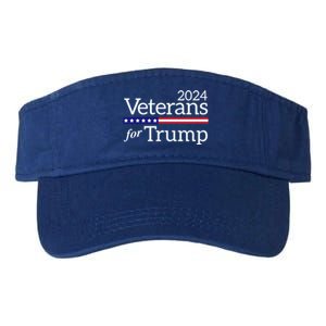 Veterans For Trump 2024 Conservative Republican Trump 2024 Cool Gift Valucap Bio-Washed Visor