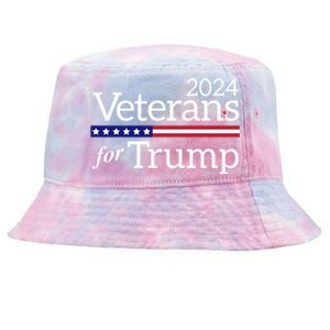 Veterans For Trump 2024 Conservative Republican Trump 2024 Cool Gift Tie-Dyed Bucket Hat