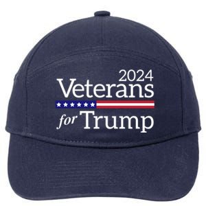 Veterans For Trump 2024 Conservative Republican Trump 2024 Cool Gift 7-Panel Snapback Hat