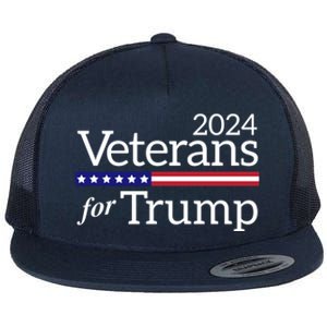 Veterans For Trump 2024 Conservative Republican Trump 2024 Cool Gift Flat Bill Trucker Hat