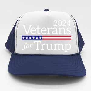 Veterans For Trump 2024 Conservative Republican Trump 2024 Cool Gift Trucker Hat