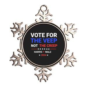 Vote For The Veep Not The Creep Harris Waltz 2024 Metallic Star Ornament