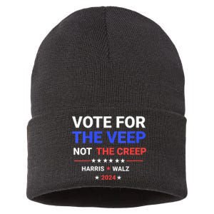 Vote For The Veep Not The Creep Harris Waltz 2024 Sustainable Knit Beanie