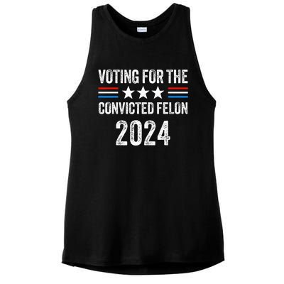 Voting For The Convicted Fellon 2024 Ladies PosiCharge Tri-Blend Wicking Tank