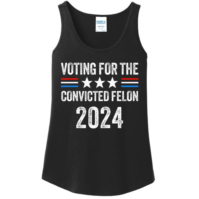 Voting For The Convicted Fellon 2024 Ladies Essential Tank