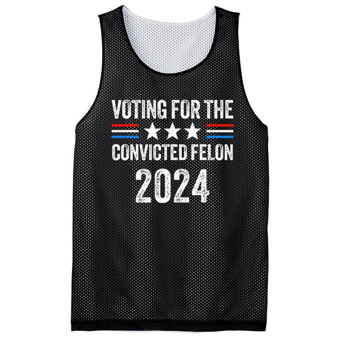 Voting For The Convicted Fellon 2024 Mesh Reversible Basketball Jersey Tank