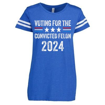 Voting For The Convicted Fellon 2024 Enza Ladies Jersey Football T-Shirt