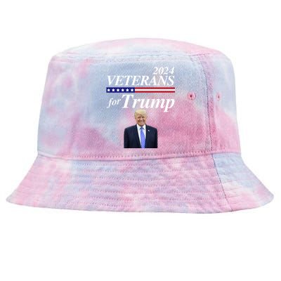 Veterans For Trump 2024 Conservative Republican Trump 2024 Gift Tie-Dyed Bucket Hat