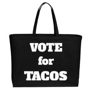 Vote For Tacos Cotton Canvas Jumbo Tote