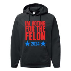 Voting For The Felon Trump 2024 Political Performance Fleece Hoodie