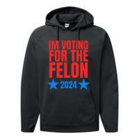 Voting For The Felon Trump 2024 Political Performance Fleece Hoodie