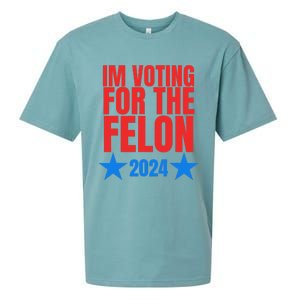 Voting For The Felon Trump 2024 Political Sueded Cloud Jersey T-Shirt