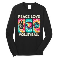 Volleyball For Teens Women Girls Peace Love Volleyball Long Sleeve Shirt