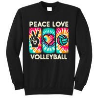 Volleyball For Teens Women Girls Peace Love Volleyball Sweatshirt