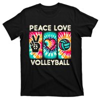 Volleyball For Teens Women Girls Peace Love Volleyball T-Shirt