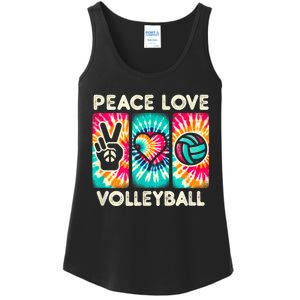 Volleyball For Teens Women Girls Peace Love Volleyball Ladies Essential Tank