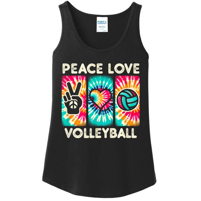 Volleyball For Teens Women Girls Peace Love Volleyball Ladies Essential Tank