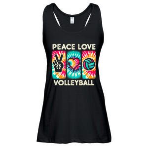 Volleyball For Teens Women Girls Peace Love Volleyball Ladies Essential Flowy Tank