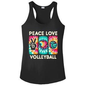 Volleyball For Teens Women Girls Peace Love Volleyball Ladies PosiCharge Competitor Racerback Tank