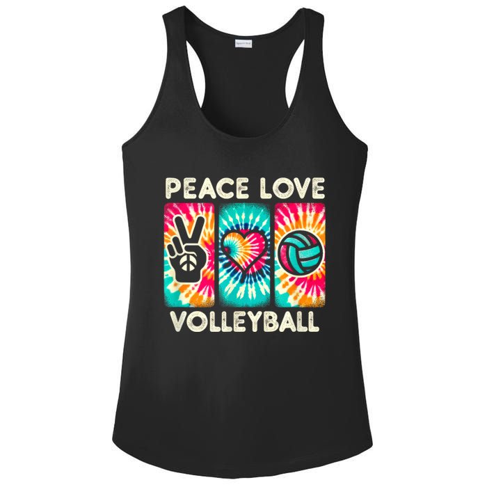 Volleyball For Teens Women Girls Peace Love Volleyball Ladies PosiCharge Competitor Racerback Tank