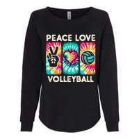 Volleyball For Teens Women Girls Peace Love Volleyball Womens California Wash Sweatshirt