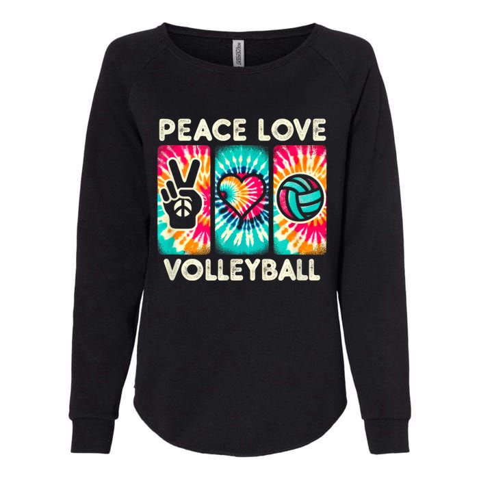 Volleyball For Teens Women Girls Peace Love Volleyball Womens California Wash Sweatshirt