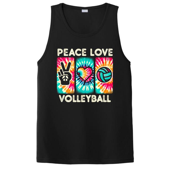 Volleyball For Teens Women Girls Peace Love Volleyball PosiCharge Competitor Tank