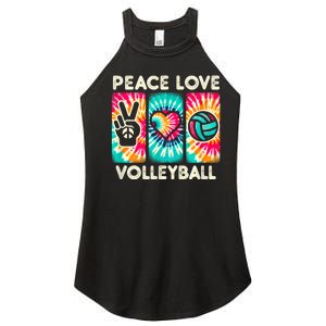 Volleyball For Teens Women Girls Peace Love Volleyball Women's Perfect Tri Rocker Tank