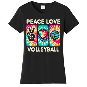 Volleyball For Teens Women Girls Peace Love Volleyball Women's T-Shirt