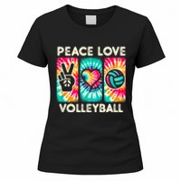 Volleyball For Teens Women Girls Peace Love Volleyball Women's T-Shirt