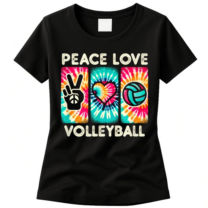 Volleyball For Teens Women Girls Peace Love Volleyball Women's T-Shirt