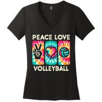 Volleyball For Teens Women Girls Peace Love Volleyball Women's V-Neck T-Shirt