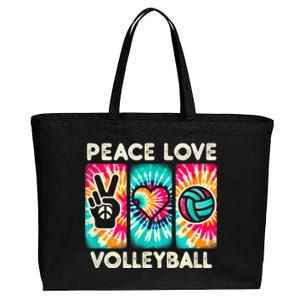 Volleyball For Teens Women Girls Peace Love Volleyball Cotton Canvas Jumbo Tote