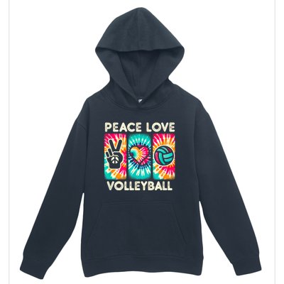 Volleyball For Teens Women Girls Peace Love Volleyball Urban Pullover Hoodie