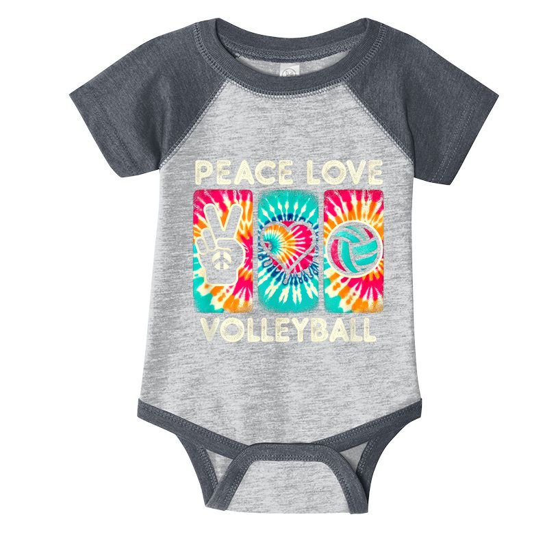 Volleyball For Teens Women Girls Peace Love Volleyball Infant Baby Jersey Bodysuit