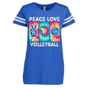 Volleyball For Teens Women Girls Peace Love Volleyball Enza Ladies Jersey Football T-Shirt