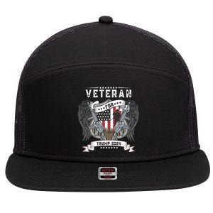 Veterans For Trump Tee Military Republican Supporters Cute Gift 7 Panel Mesh Trucker Snapback Hat