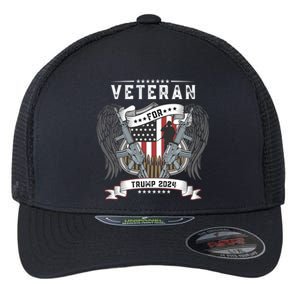 Veterans For Trump Tee Military Republican Supporters Cute Gift Flexfit Unipanel Trucker Cap