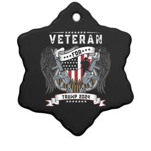 Veterans For Trump Tee Military Republican Supporters Cute Gift Ceramic Star Ornament