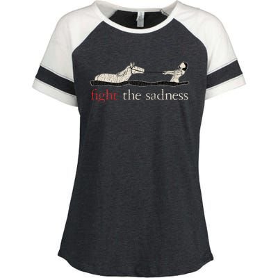 Vintage Fight The Sadness Neverending Story Enza Ladies Jersey Colorblock Tee