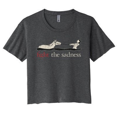 Vintage Fight The Sadness Neverending Story Women's Crop Top Tee