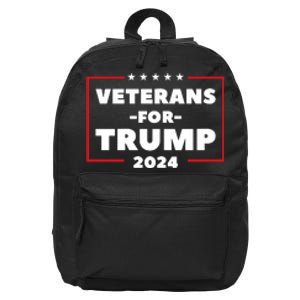 Veterans For Trump 16 in Basic Backpack