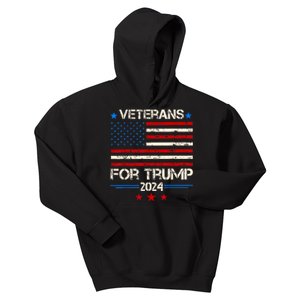 Veterans For Trump American Flag Army Support Donald Trump Kids Hoodie