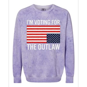 Voting For The Outlaw Bold Political Statement Colorblast Crewneck Sweatshirt