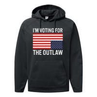 Voting For The Outlaw Bold Political Statement Performance Fleece Hoodie